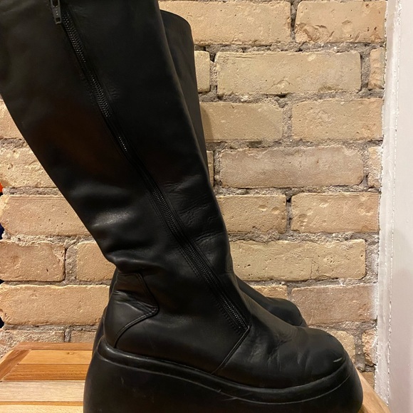 Vintage 90’s Aldo black leather double-zip boots - Picture 3 of 4